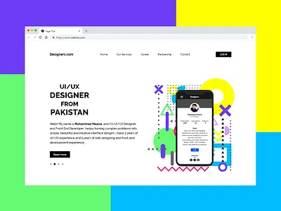 UI/UX Designers Portfolio Website Concept design flat ui web