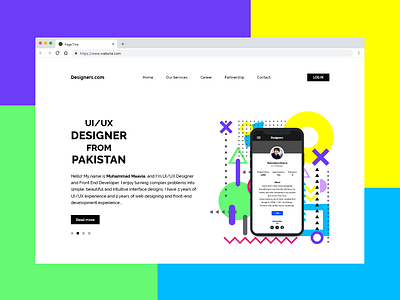 UI/UX Designers Portfolio Website Concept design flat ui web