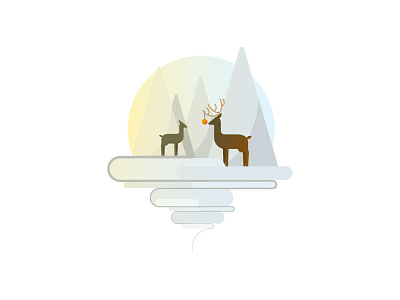Christmas 2016 christmas christmas ball deer holidays illustration minimal simple snow sunrise tree winter
