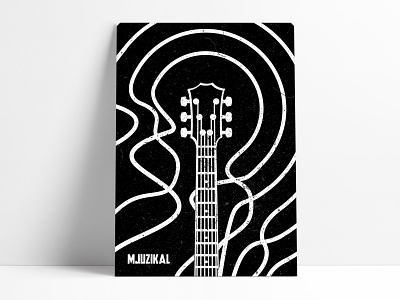 Musical audio design guitar illustration illustrator instrument microphone minimal music musical poster waves