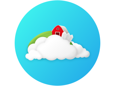 bring your farm to the cloud illustration web icon