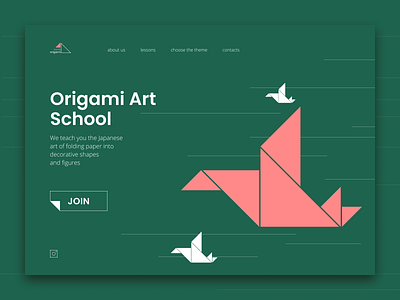 Shot Origami school art birds design figma flying bird geometry minimal origami ui ux vector website
