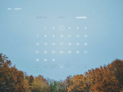 The autumn calendar page