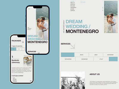 Wedding Agency website redesign in Swiss style adaptives agency booking form design figma iphone14 minimal mobile montenegro nature redesign sea swiss style ui website wedding