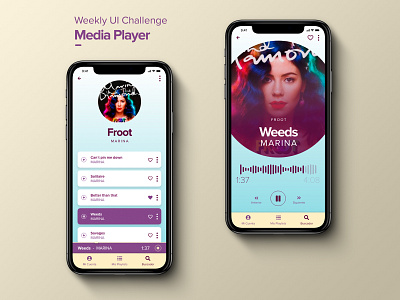 Media Player | Weekly UI Challenge app challenge daily ui design media player music app ui weeklyui