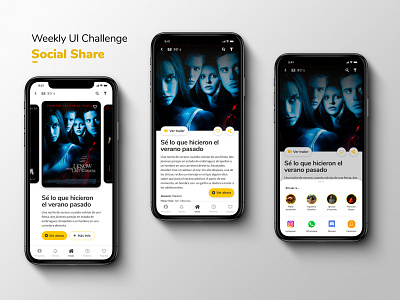 Social Share | Weekly UI Challenge app challenge daily ui streaming app ui ux weeklyui