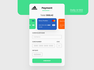 Daily UI #2 - Credit Card Checkout checkout checkout page credit card creditcard daily daily 100 challenge daily ui daily ui 002 daily ui challenge dailyui design ios logo minimal mobile checkout ui