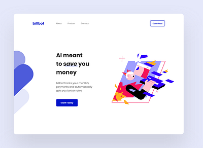 Daily UI #3 - Billbot Landing Page daily 100 challenge daily ui daily ui 003 daily ui 3 daily ui landing page dailyui home page homepage homepage design landing page landing page design landing page ui landingpage website homepage