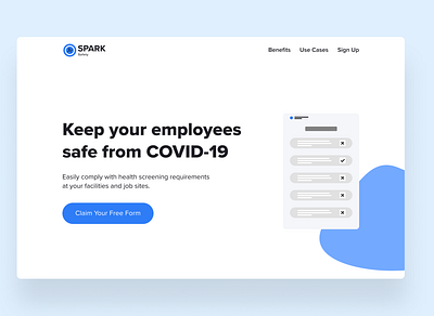 SPARK Safety Landing Page branding clean covid 19 design illustration landing page landing page design landing page ui landingpage minimal typography ui webfow