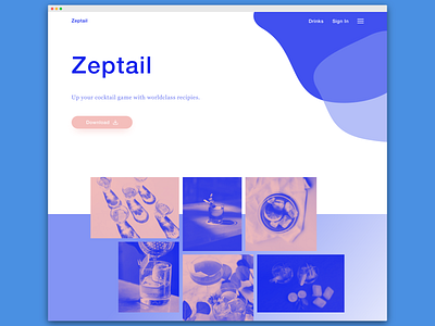 Zeptail - up your cocktail game with worldclass recipes. bar clean cocktail cocktails culinary design drinking food minimal sketch sketchapp ui ux