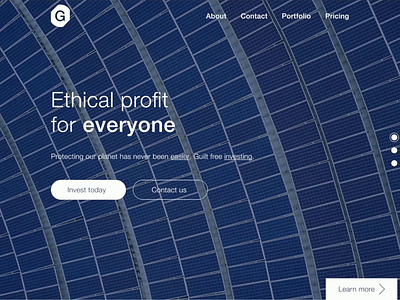 Daily UI #3: A landing page for ethical investing daily ui dailyui landingpage