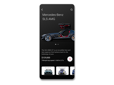 Mercedes Concept App app car clean dark mode dark theme design ios ios app minimal mobile sketch ui