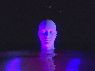 Head in water 3d animation 3d art adobe after effects after effects animation cinema 4d glow human head maxon3d motion design motion graphics motiongraphics neon psychedelic retro surreal water