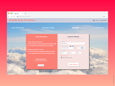 Dribble Daily UI Airline Check out