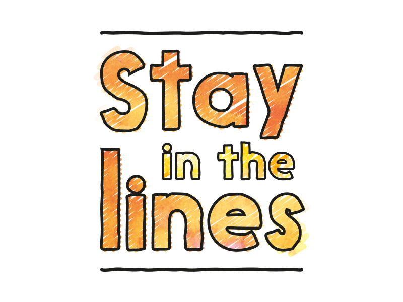 Stay in the Lines - Logo Design 1 v2 colouring in logo typography vector