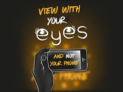 View with your eyes poster typography vector