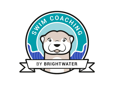 Brightwater - Sub brand coaching logo otter swim school swimming vector