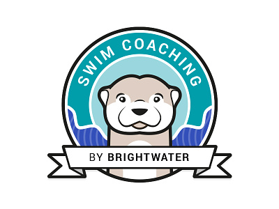 Brightwater - Sub brand coaching logo otter swim school swimming vector