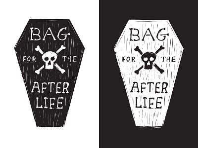 Bag for the Afterlife - WIP coffin handdrawn type illustration skull tote
