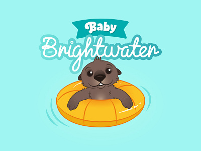 Baby Bright Water - Logo and Illustration baby swim illustration logo otter swim school