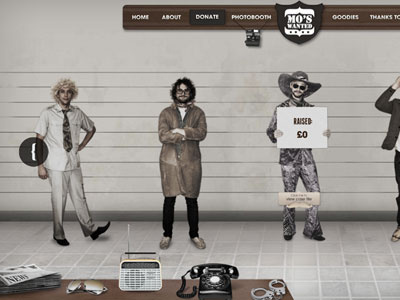 Mo's Wanted Movember Website charity design movember tash website