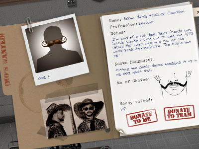 Mo's Wanted Movember Website - Case file