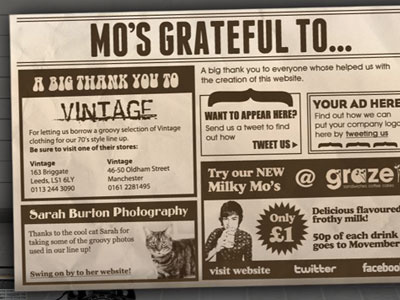 Mo's Wanted Movember Website - Thanks To