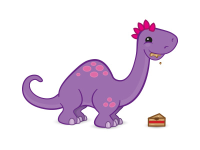 Dino cake character design dinosaur vector