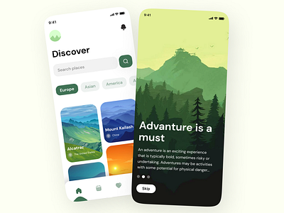 Travel App app design illustration ui ux