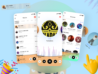 Softy Music player 🔊 app design draw illustration ui ux