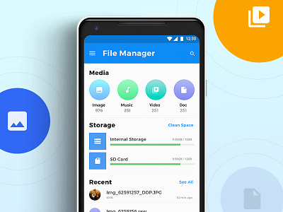 Files Android Concept android concept file file manager interface ios typography ui
