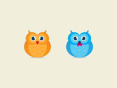 Owl Couple art birds character illustration illustrator owl