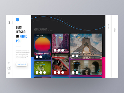 Radio Pol - Lesson to podcasts colourful gradient interaction interface motion radio ui ux