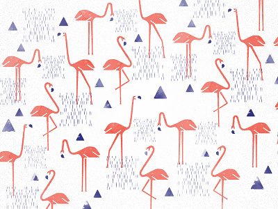 Flamingos Pattern flamingos triangles