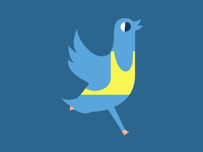 Twitter bird running - Decathlon