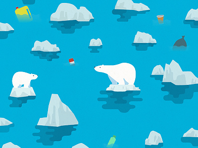 Ice ice baby cans global warming iceberg ocean plastic bags polar bear trash