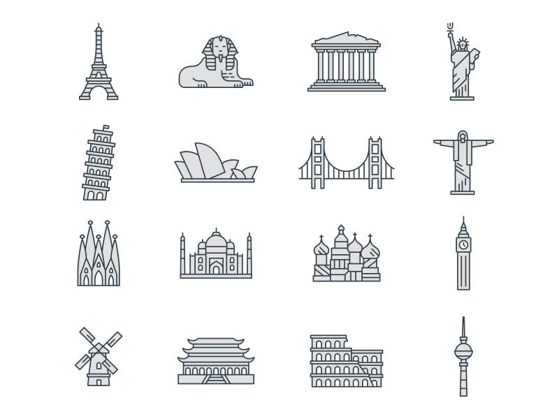 City Icons by Bea Vaquero on Dribbble