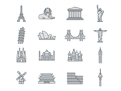 City Icons athens barcelona egypt london moscow new york paris pisa san francisco sidney