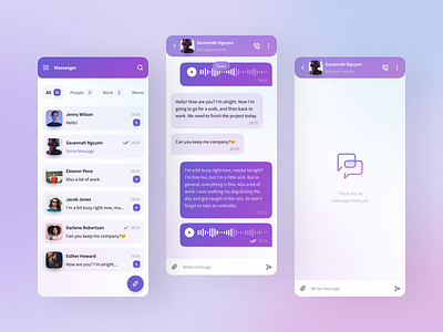 Concept for messenger app (Light mode) app chat light messenger mobile ui