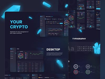 Presentation for Crypto App concept app colors crypto design presentation typography ui