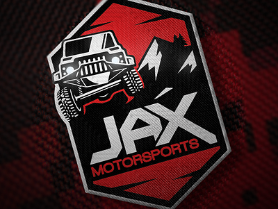 JAX Motorsports Jeep Badge arizona badge badge logo badgedesign car deisgner design dribbble explore feature five18 illustration illustrator jeep logo logodesign mountain offroad shots utv