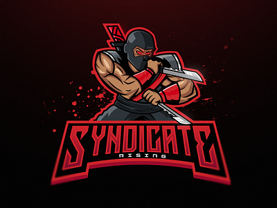 Syndicate Rising Ninja Logo arizona branding deisgner design dribbble esport illustration logo mascot ninja syndicate logo ui