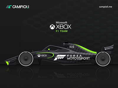 Xbox F1 Team Livery 3d app branding car color console design f1 games icon illustration livery logo microsoft pc racing ui ux vector xbox