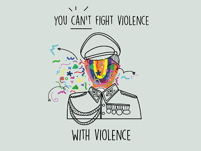 No to violence design icon illustration military peace peaceful violence