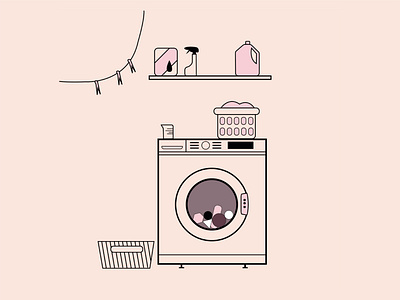 Laundry flat illustration laundry