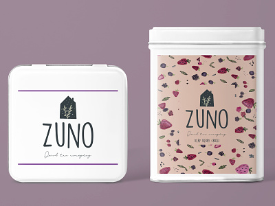 ZUNO - fruit tea berry branding design illustration pattern strawberry tea