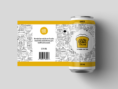 Crumbs brewing beer beer branding brewing can design flat icon illustration pattern