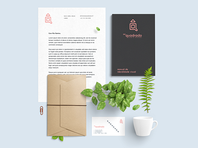 Manual de Identidade Visual - Ao Quadrado brand identity business card businesscard design design gráfico envelope design graphicdesign identidade visual identity design