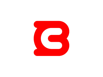 BC monogram letter minimal red