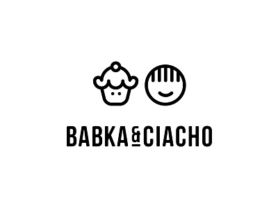 Babka&Ciacho pastry cake head logo minimal monoline